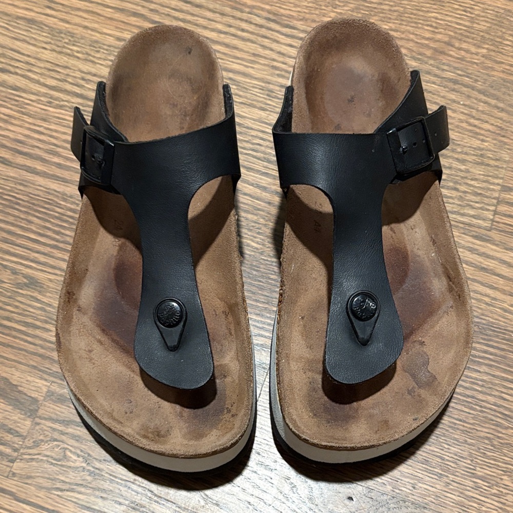 Papillio Black and Brown Platform Sandals